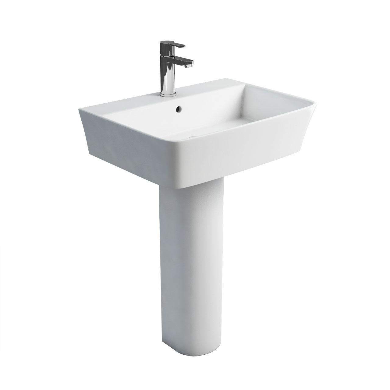 Fine S40 600 basin and round fronted pedestal